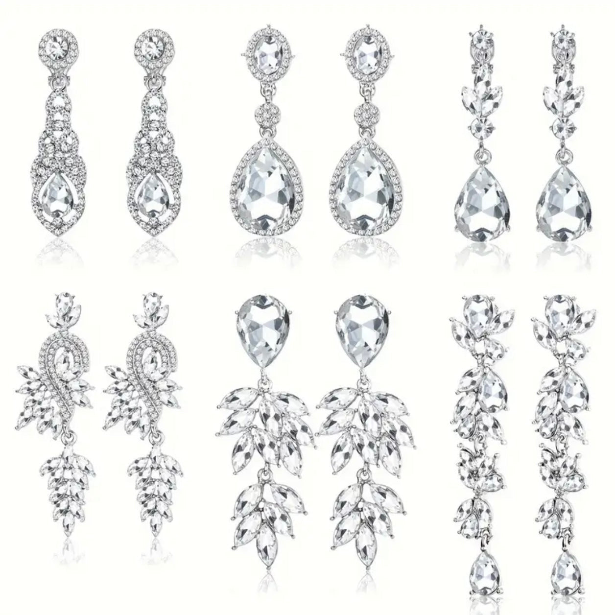 Zircon Clip Earrings