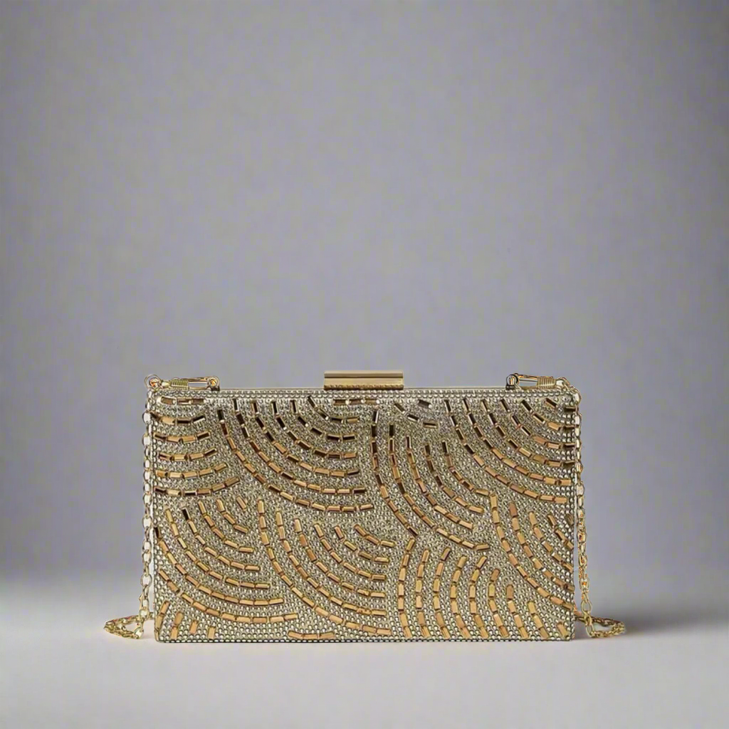Gold Embellished Clutch Evening Bag