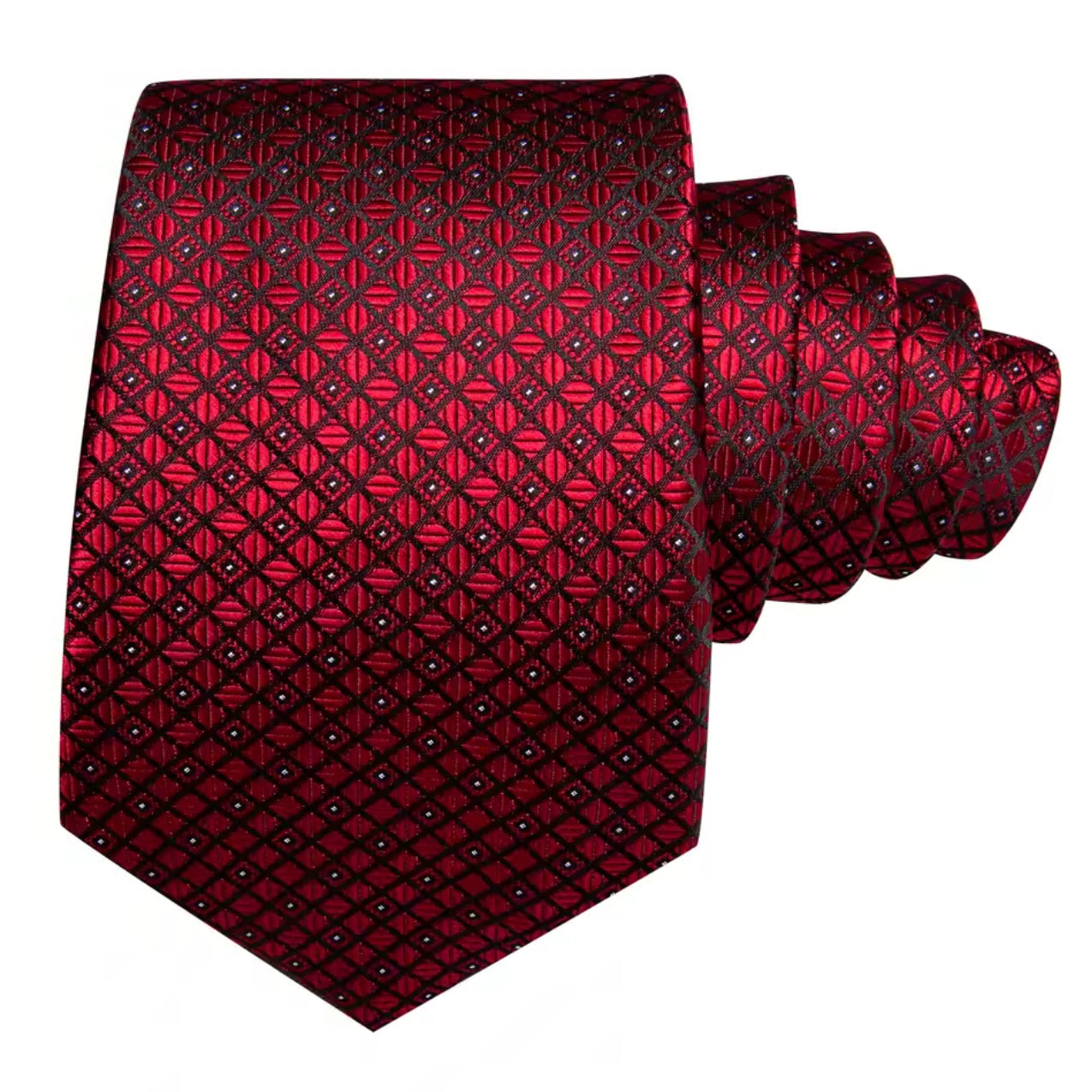 Red Black Dot Necktie Set