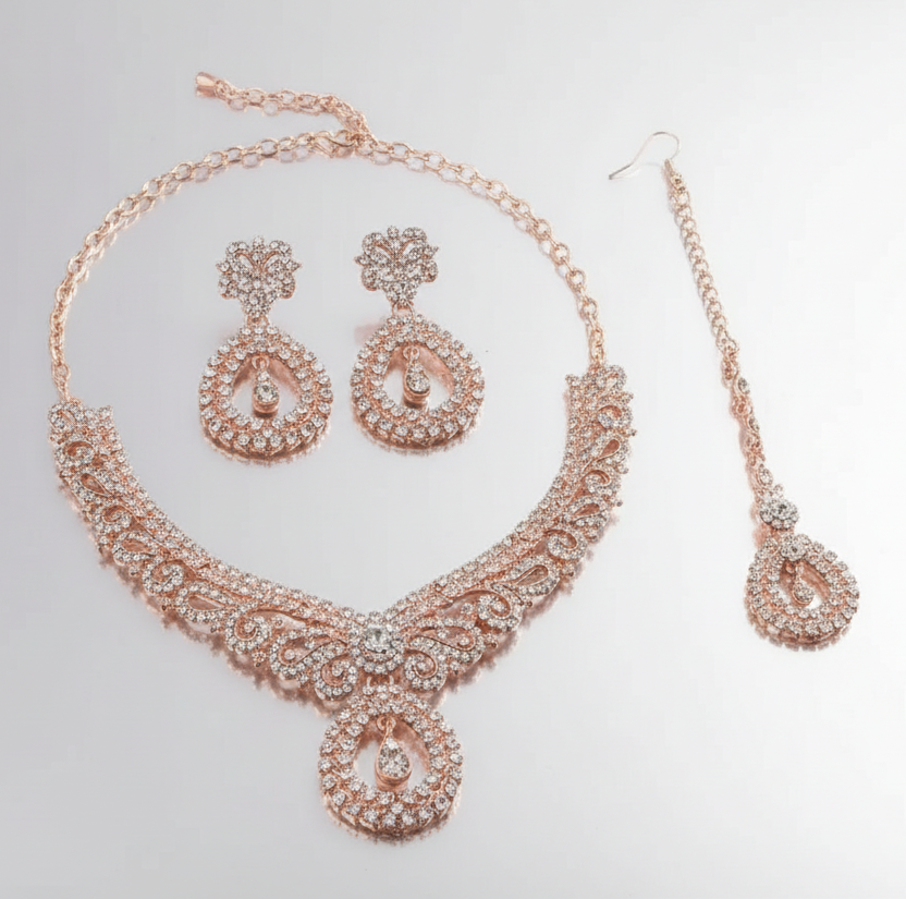 Rose Gold Pendant Jewelry Set