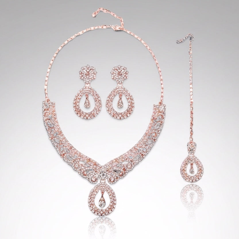 Rose Gold Pendant Jewelry Set