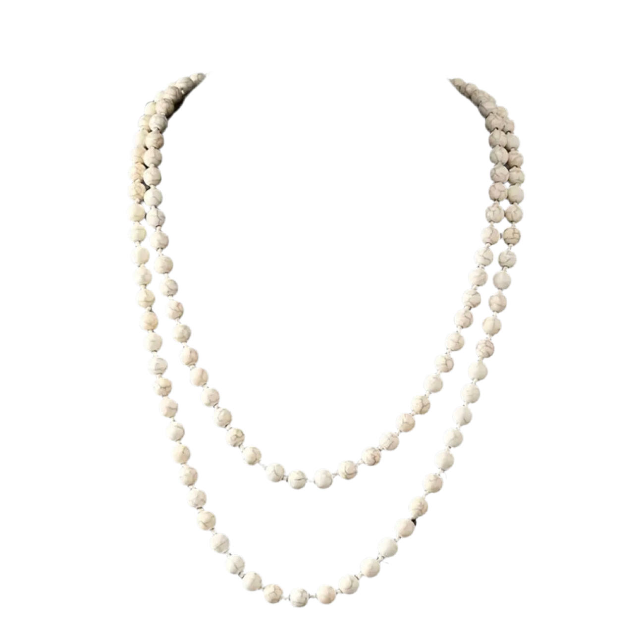 Turquoise White Beaded Necklace
