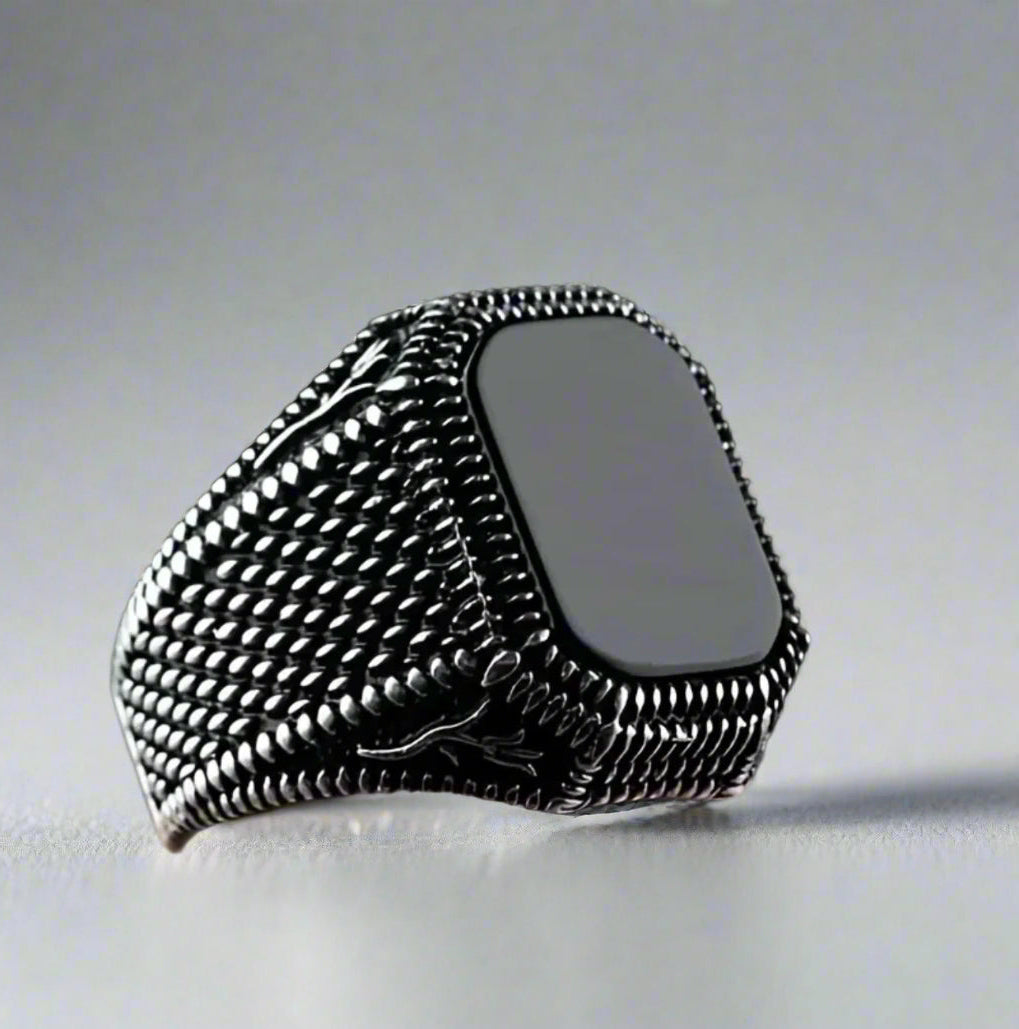 Black & Silver Signet Ring