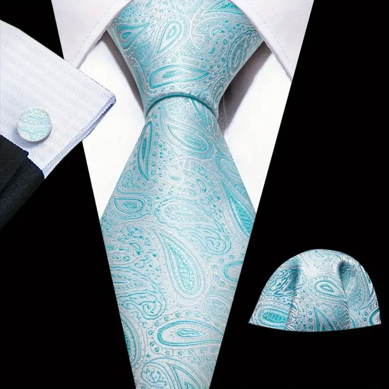 Blue Aqua Barry Wang Necktie Sets