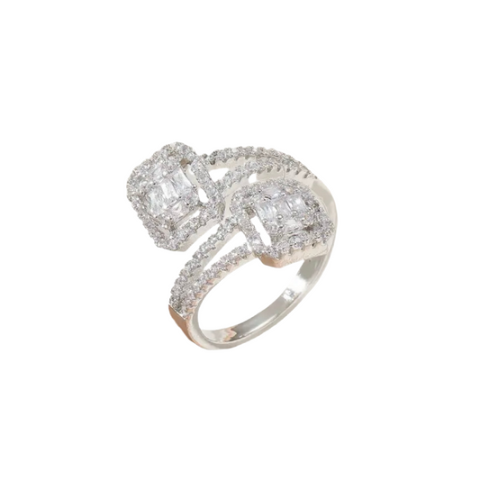 Zircon Wrap All-Fit Ring in Silver