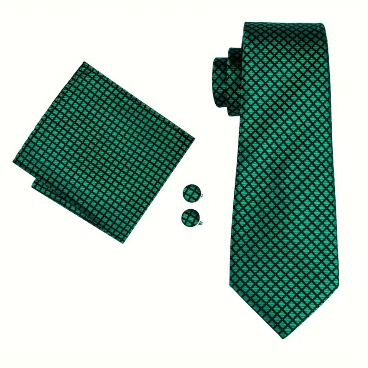 Green Black Plaid Necktie Box Set