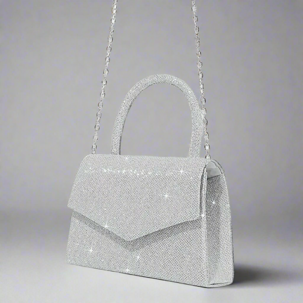 Silver Evening Bag & Jewelry Set