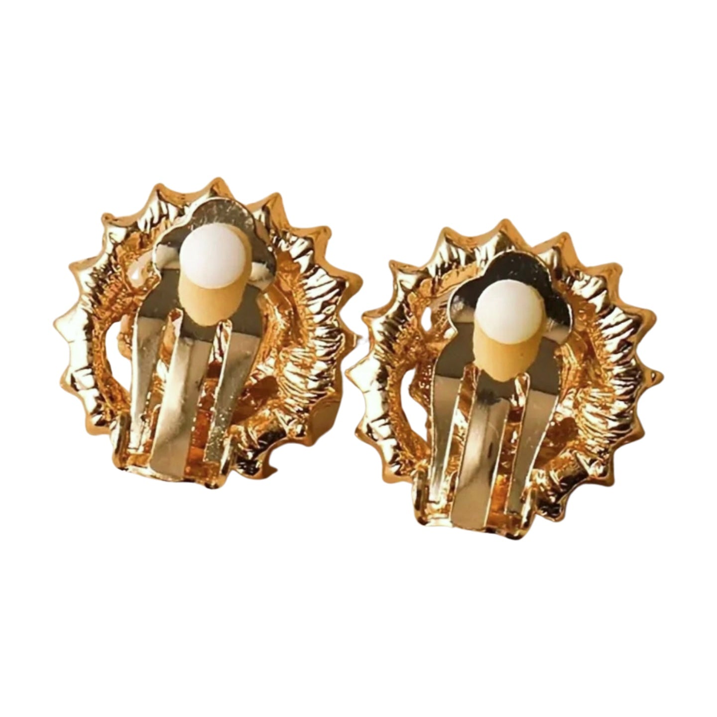 Floral 18K Clip Earrings