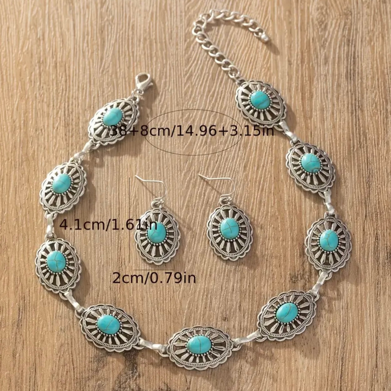 Red Turquoise Concho Set