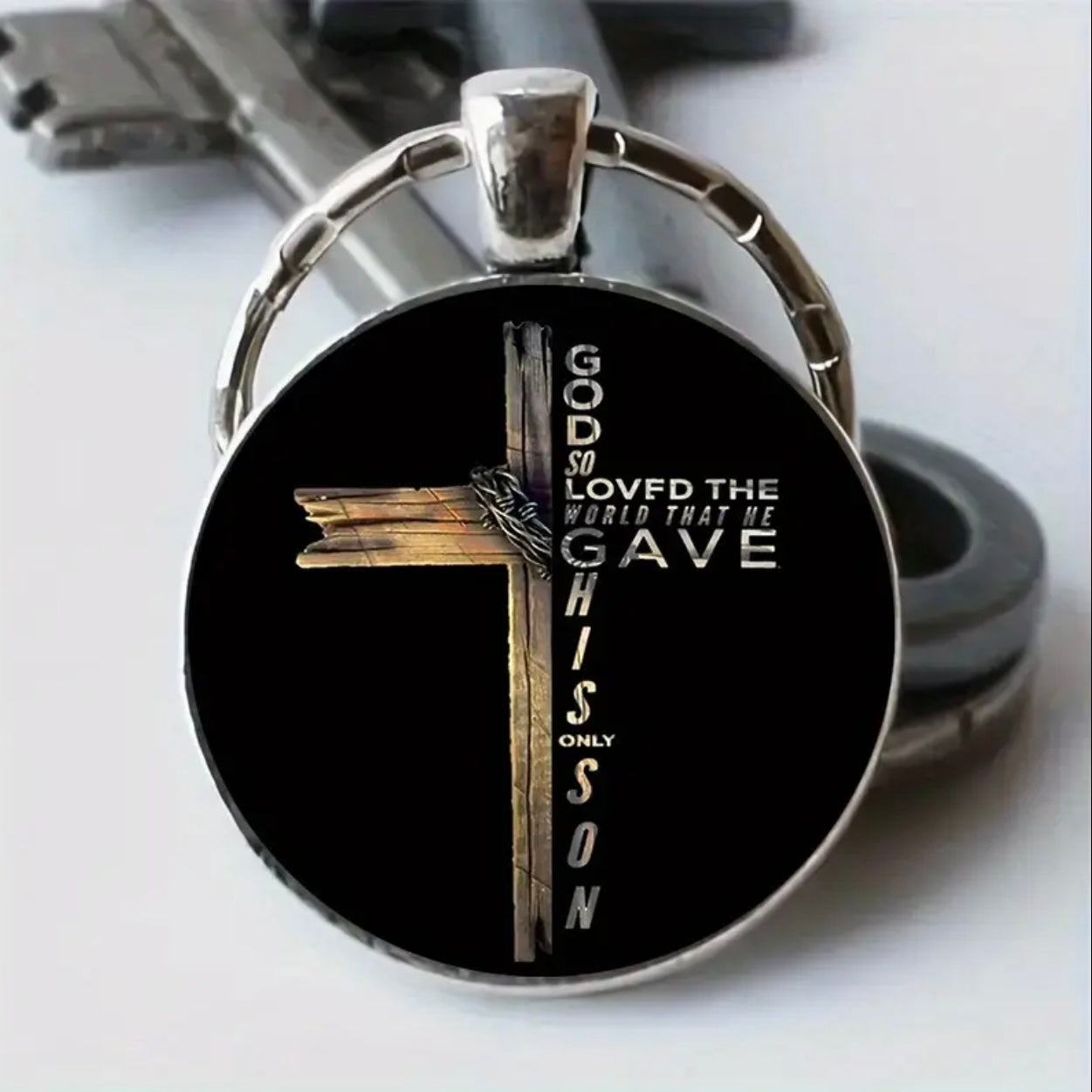John 3:16 Bible Verse Keychain