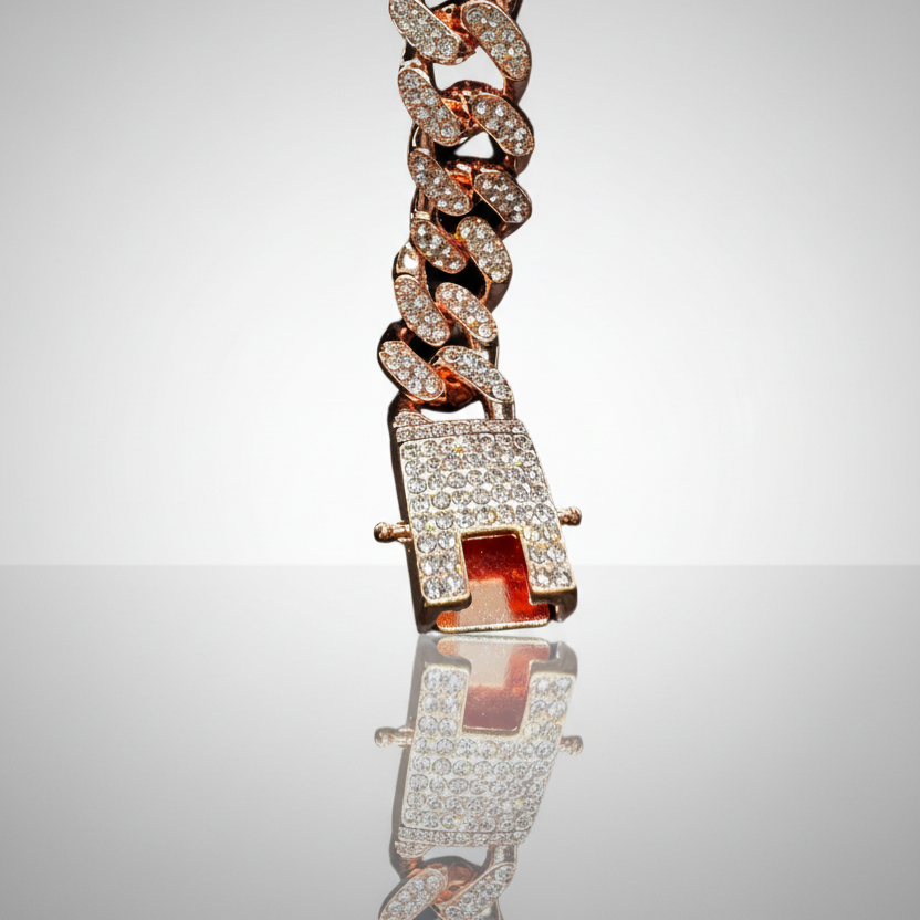 Cuban Chain Set in Rose Gold
