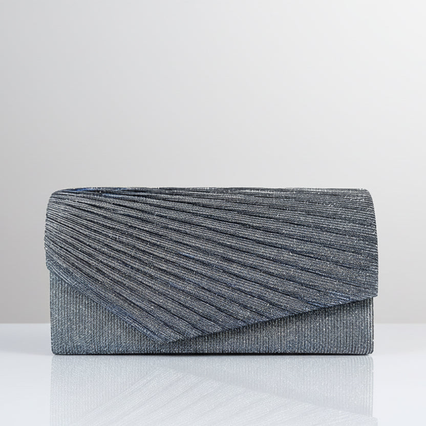 Blue Glittery Clutch Handbag