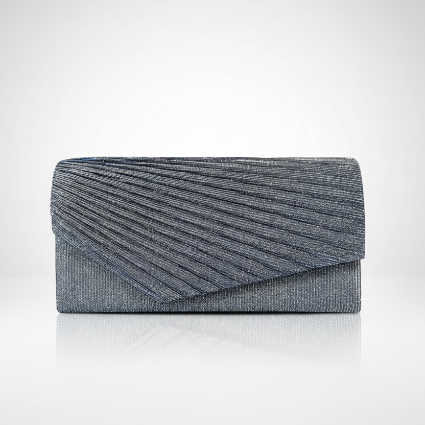 Blue Glittery Clutch Handbag