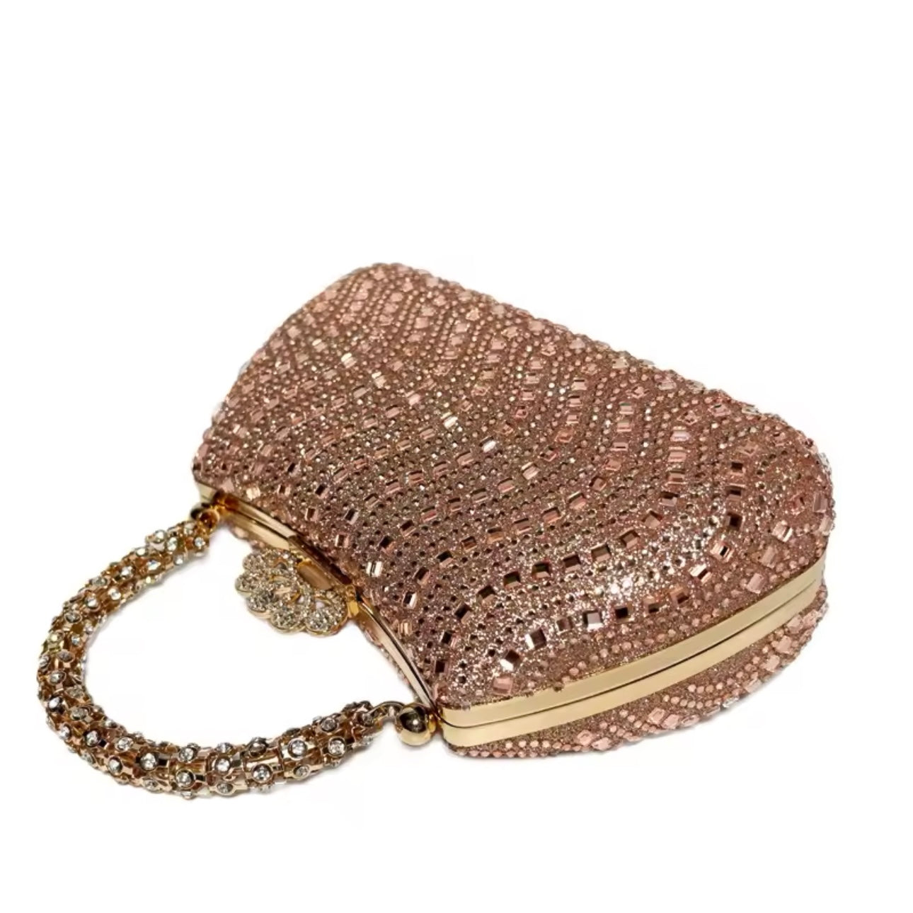 Sparkling Champagne Rose Gold Evening Bag