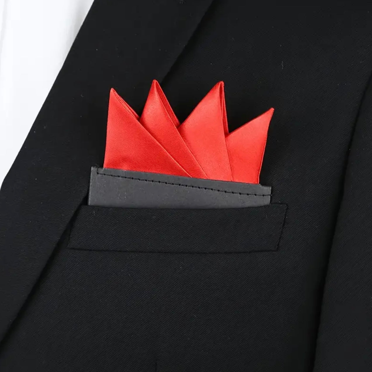 Red Dark Pre-Folded Pocket Square