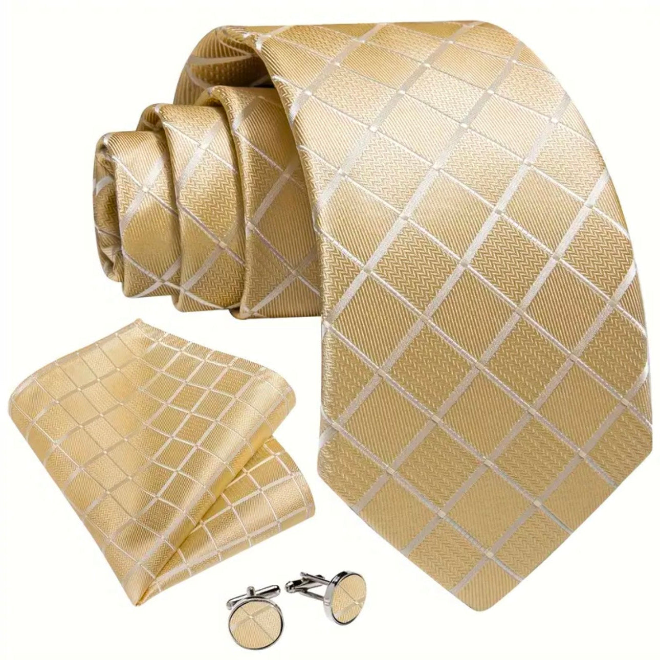 Gold Champagne Necktie Set