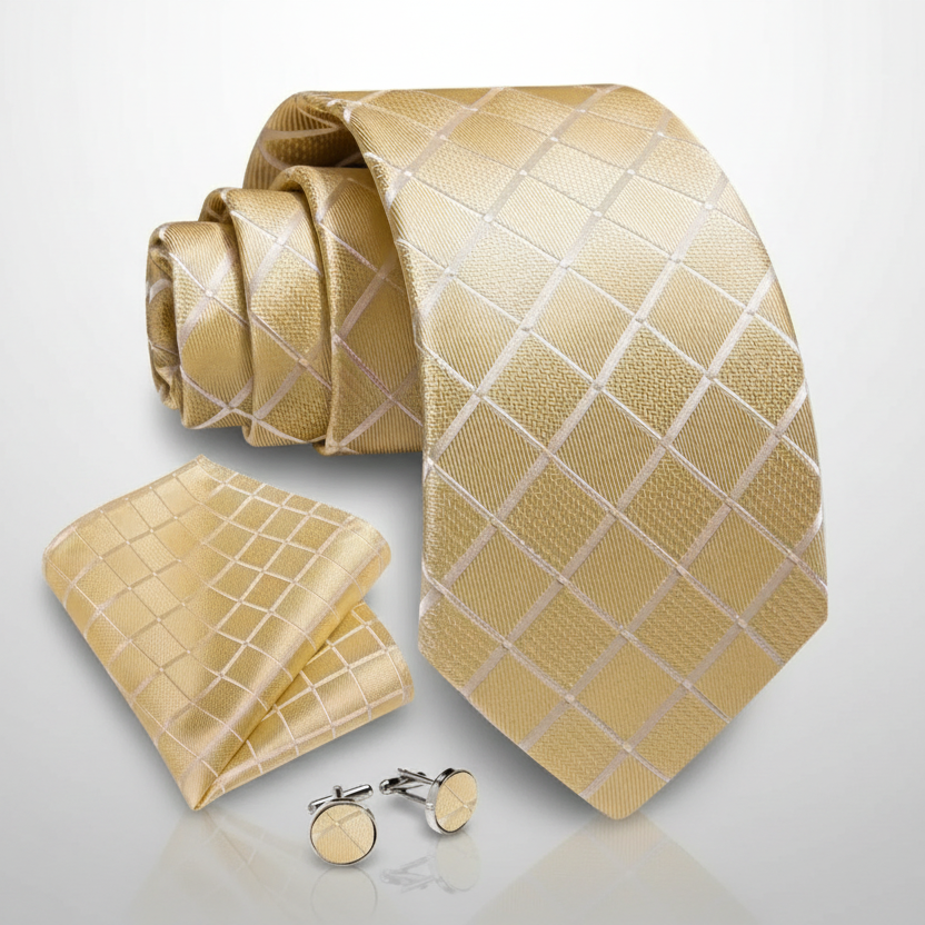 Discreet Plaid Necktie Set