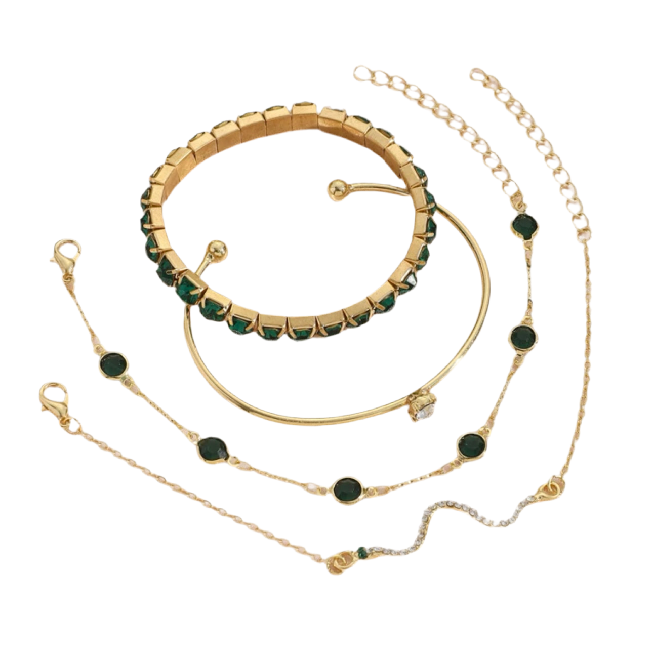 Green Gold Bracelet Set