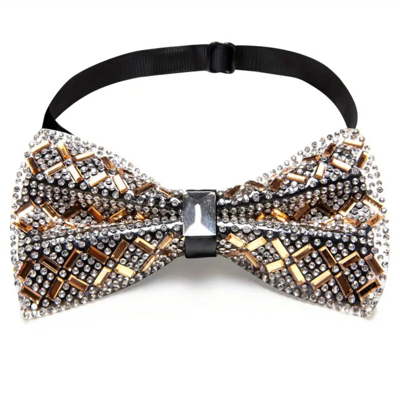 Gold Rhinestone Bowtie