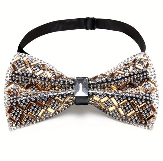 Gold Rhinestone Bowtie