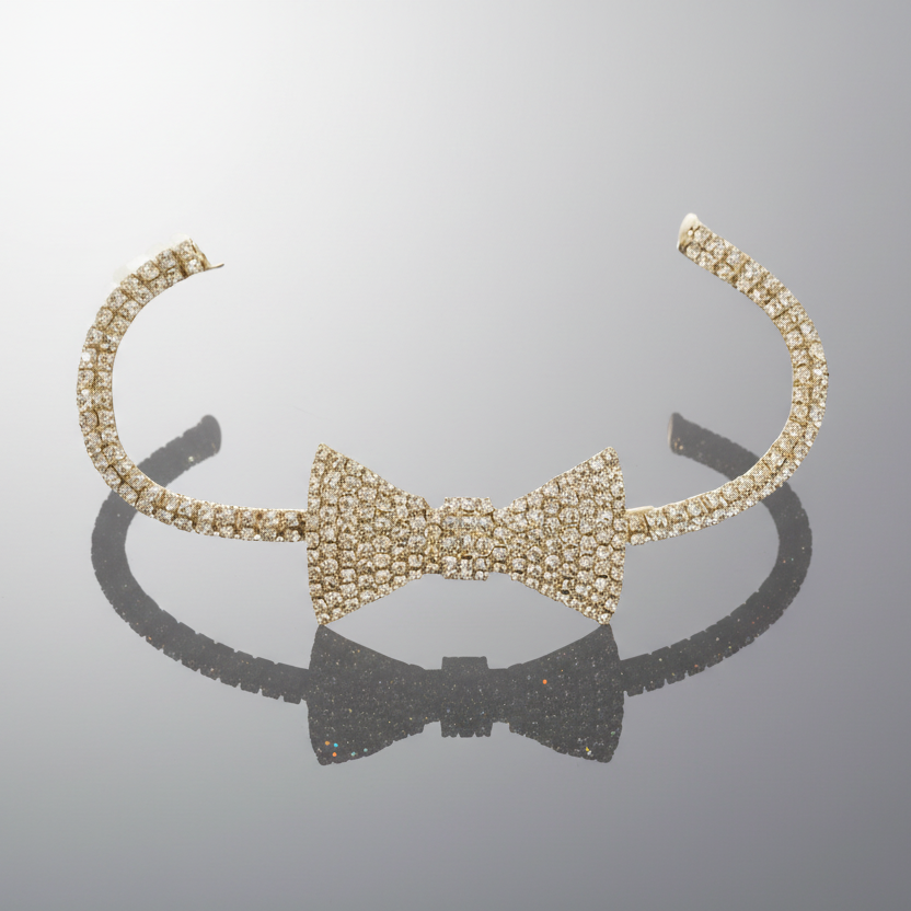 Bow Choker Necklace Gold