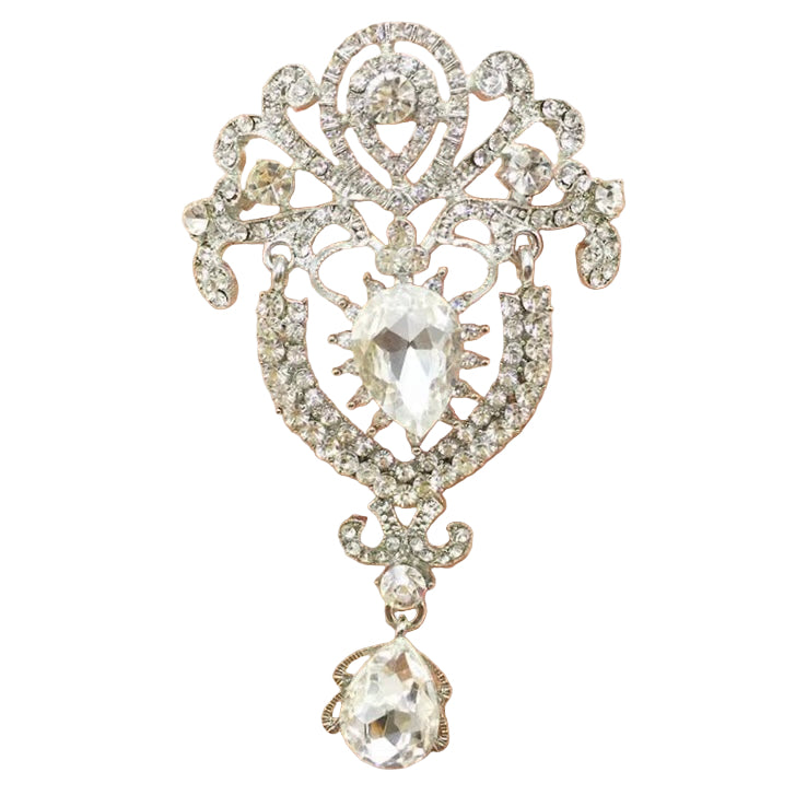 Vintage Royalty Brooch Pin Clear