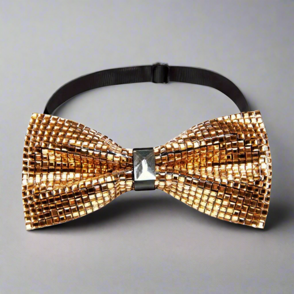 Gold Beaded Bowtie