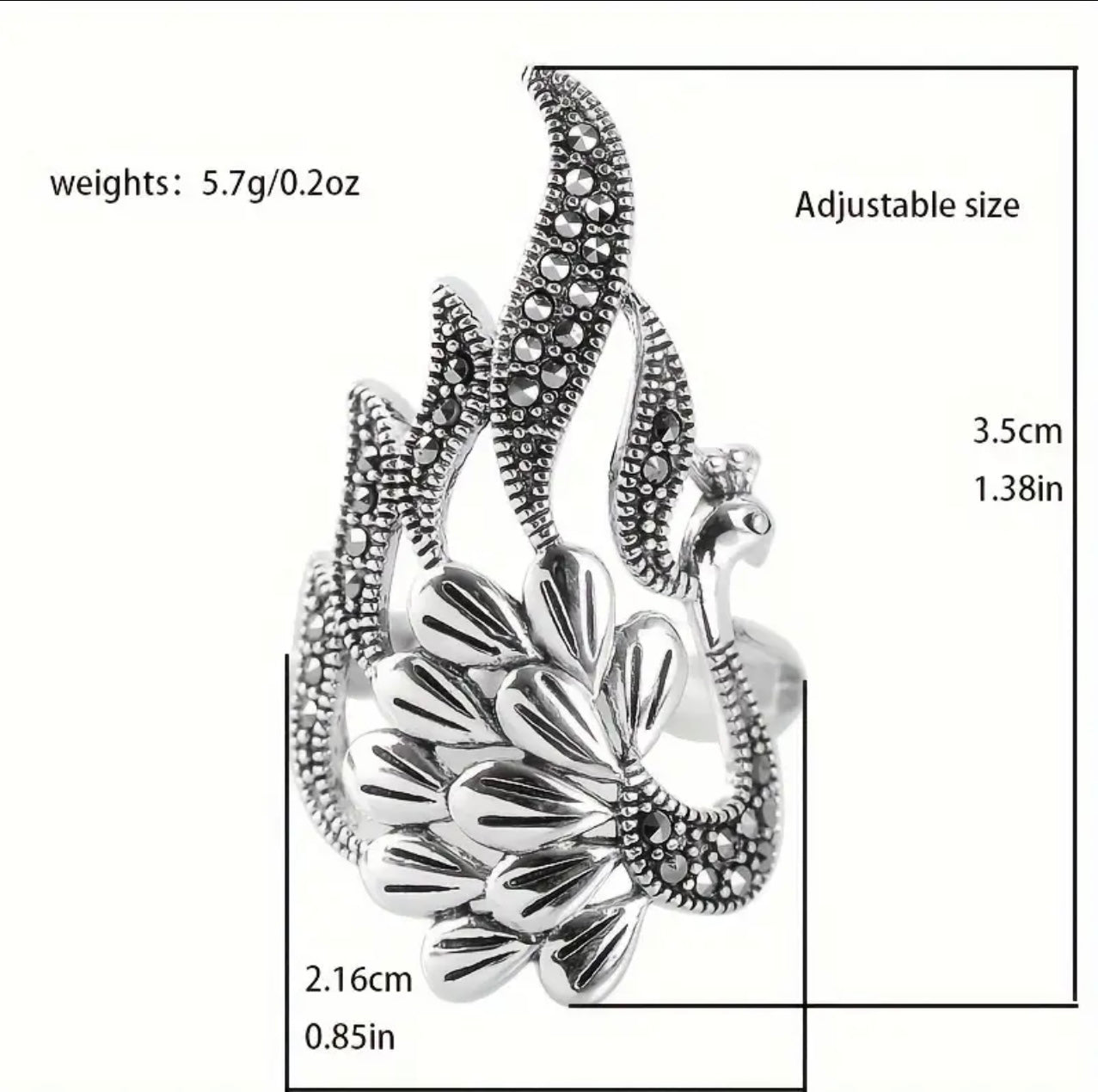 Peacock All-Fit Ring