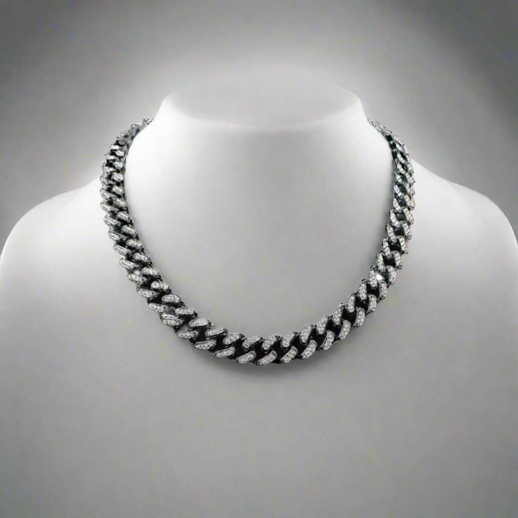 Black Clear Cuban Chain Set 24/8