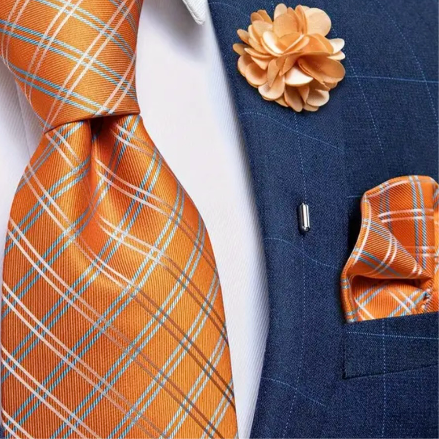 Orange Elegance Necktie Set