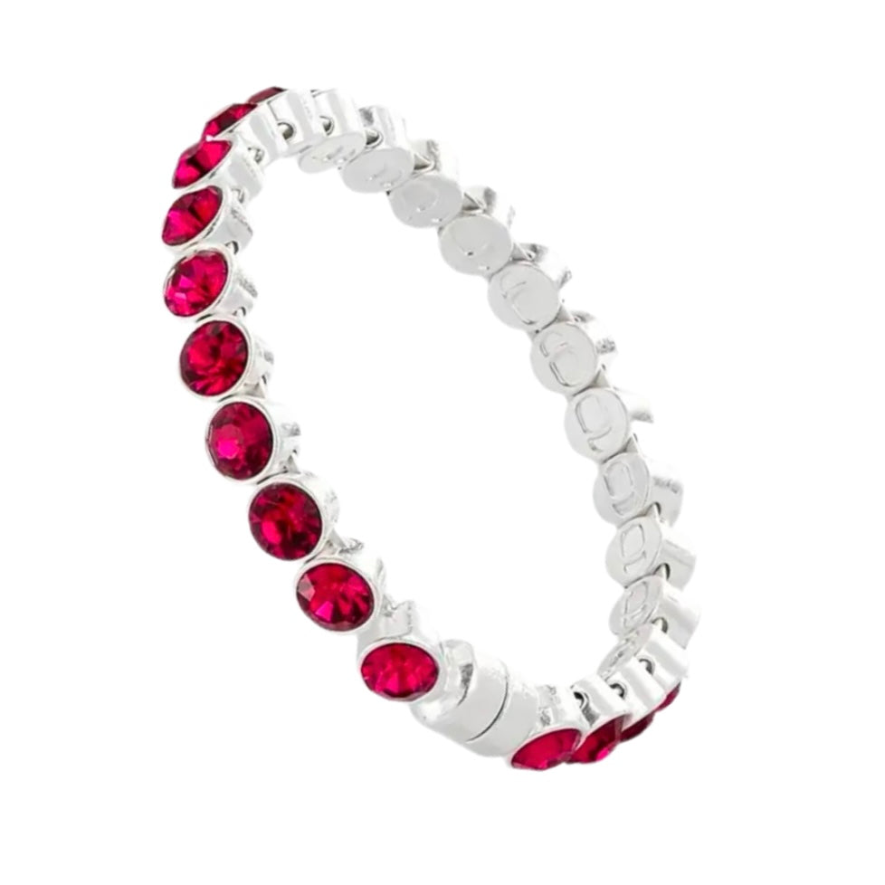 Rose Red Silver Bracelet