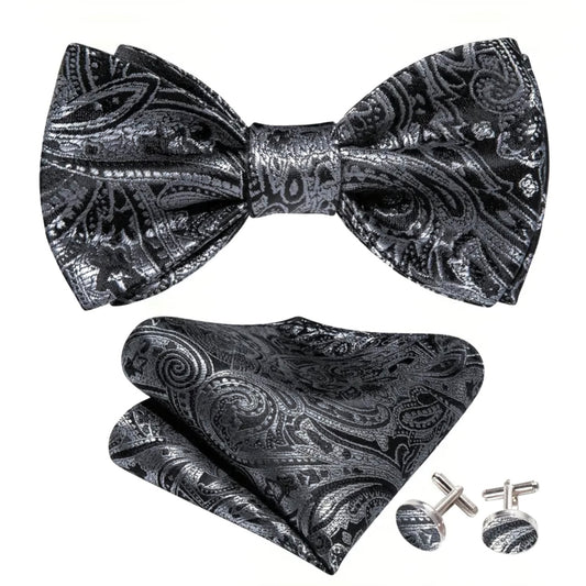 Grey Black Bowtie Set