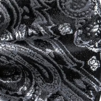 Silver Black Bow Tie Set