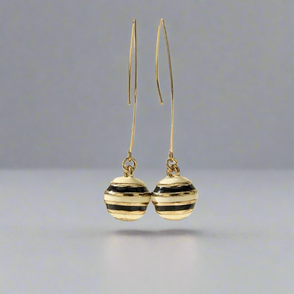 Vanilla Creme Ball Drop Earrings