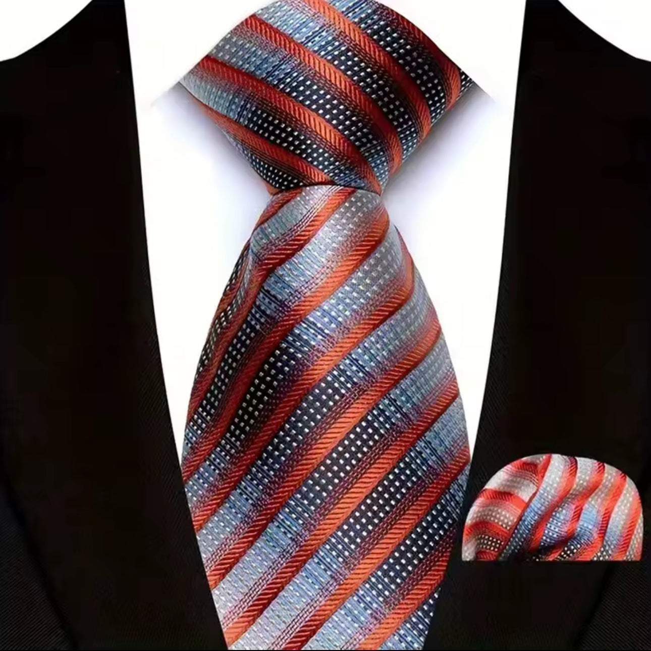 Maroon & Orange Necktie Set