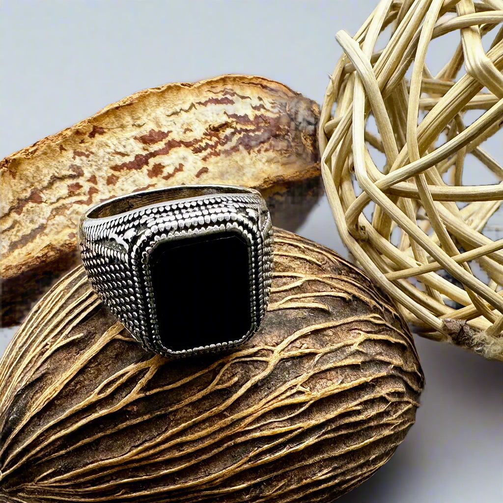 Black & Silver Signet Ring