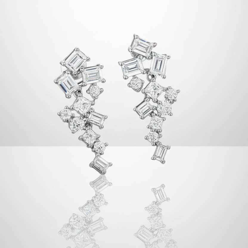 Geometric Zircon Earrings