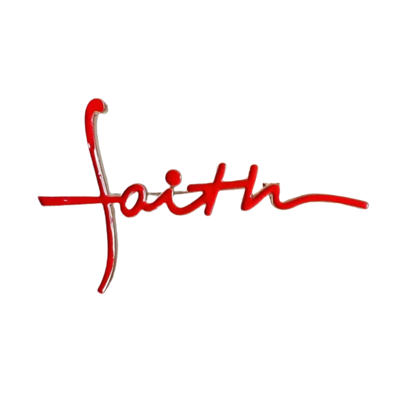 Faith Red Brooch