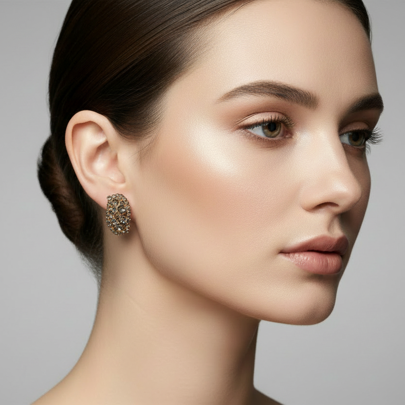 Huggie Rhinestone Earrings