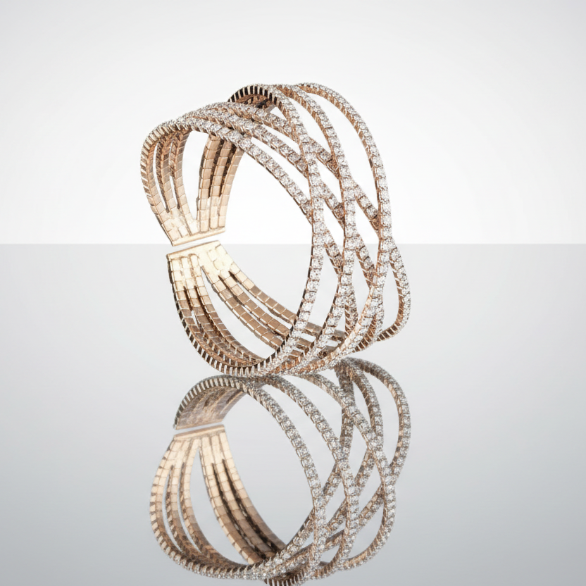 Criss Cross Gold Cuff Bracelet