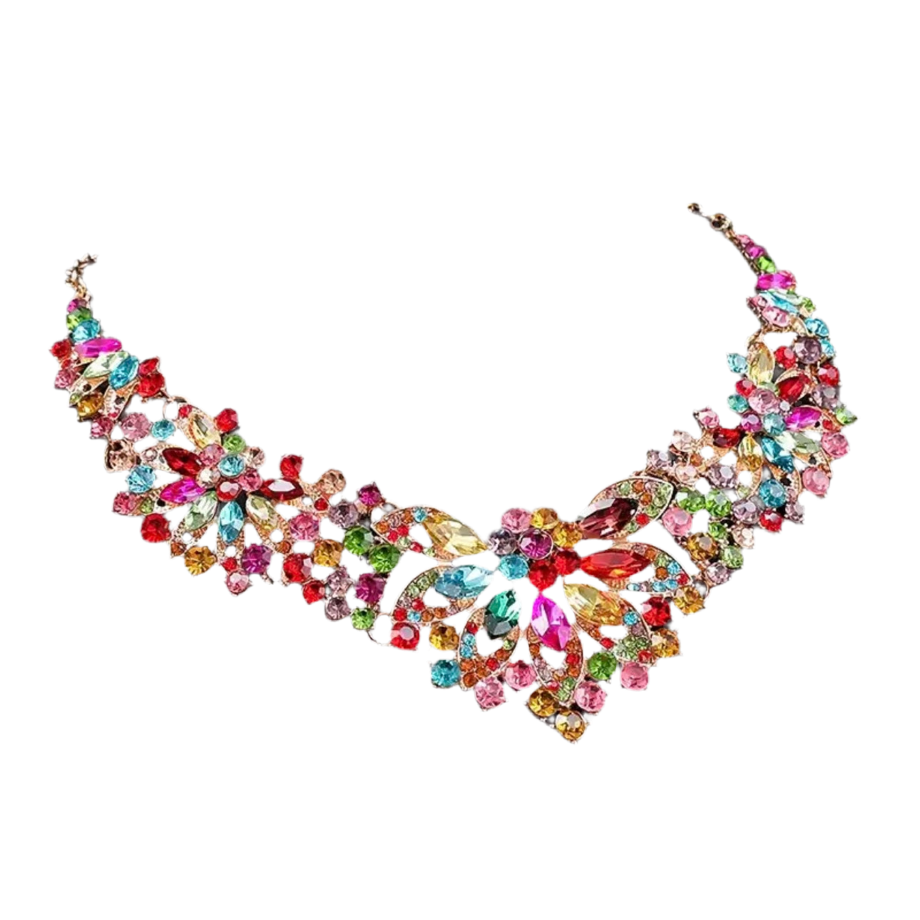 Multicolor Flowers Jewelry Set