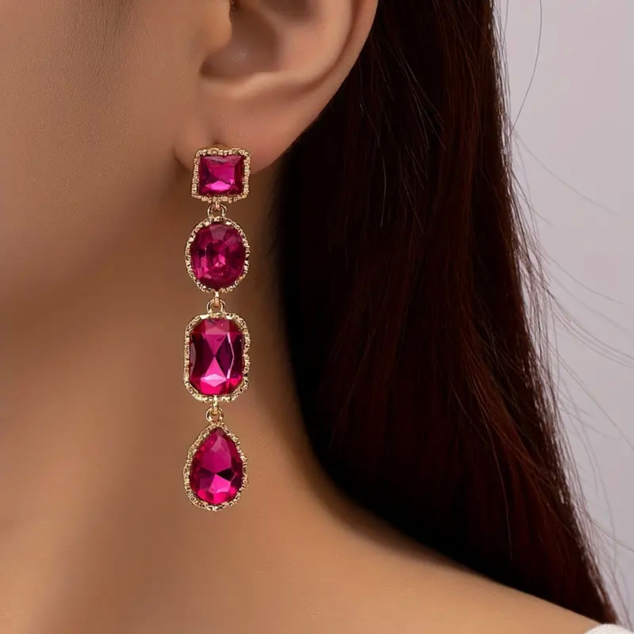 Geometric Rhinestone Earrings