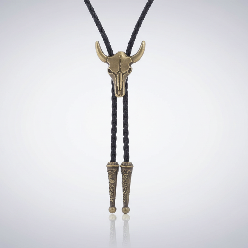 Western Skull Bolo Necktie