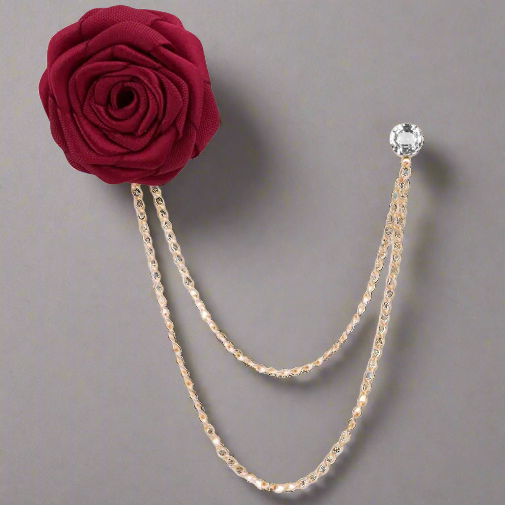 Champagne Flower Chain Lapel Pin