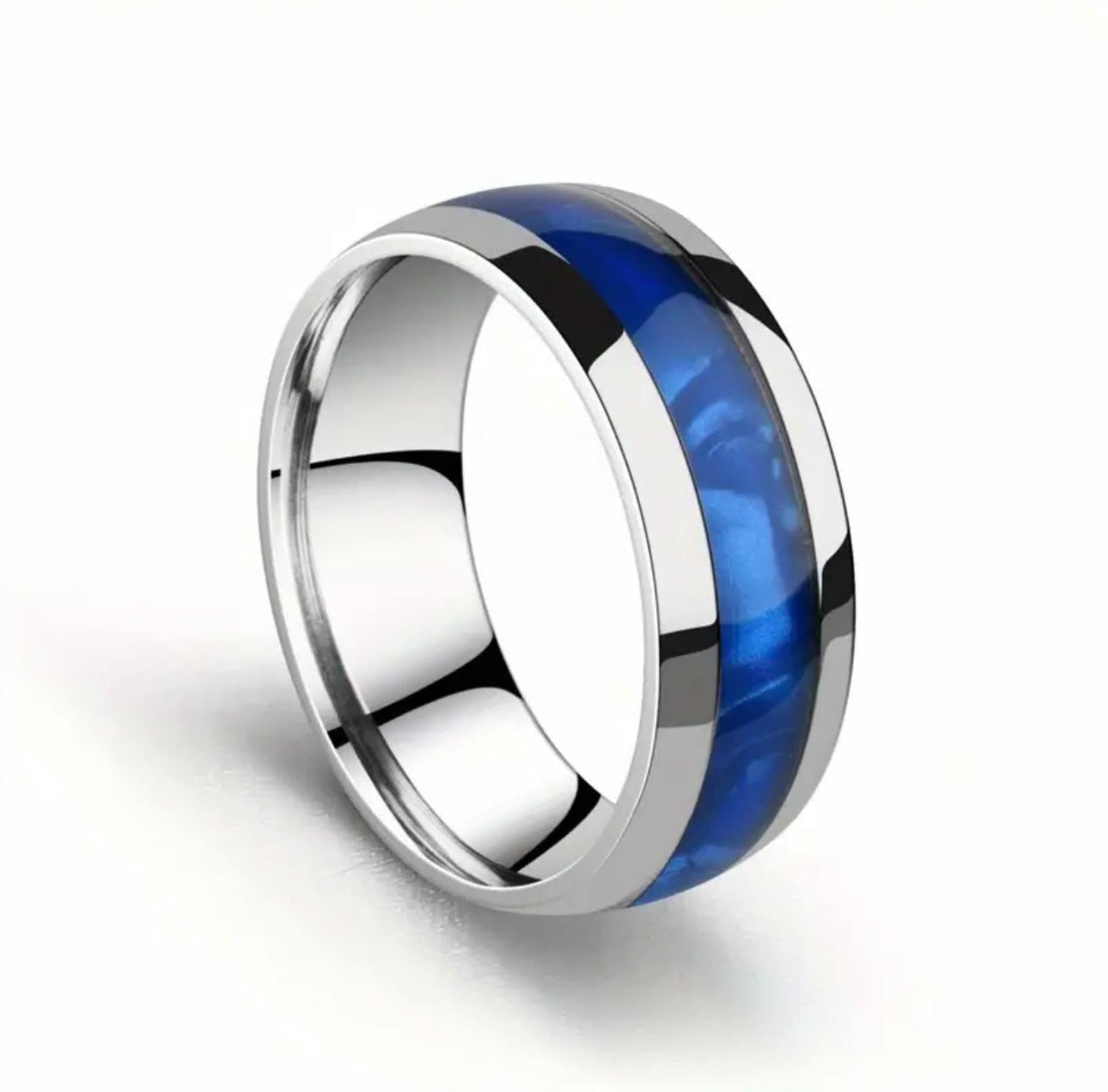 Shell Inlay Steel Ring
