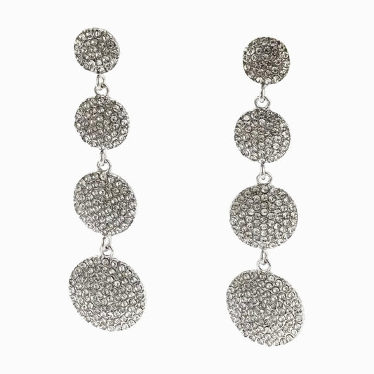 Shimmering Circles Silver Earrings