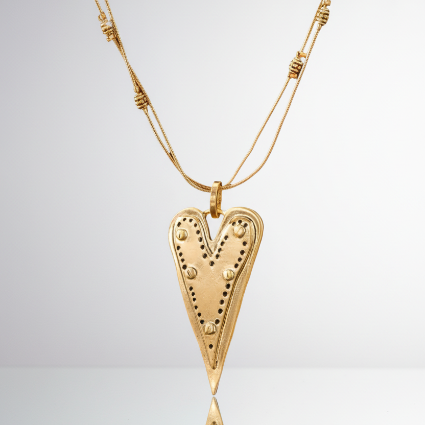Boho Vintage Vibes Heart Necklace