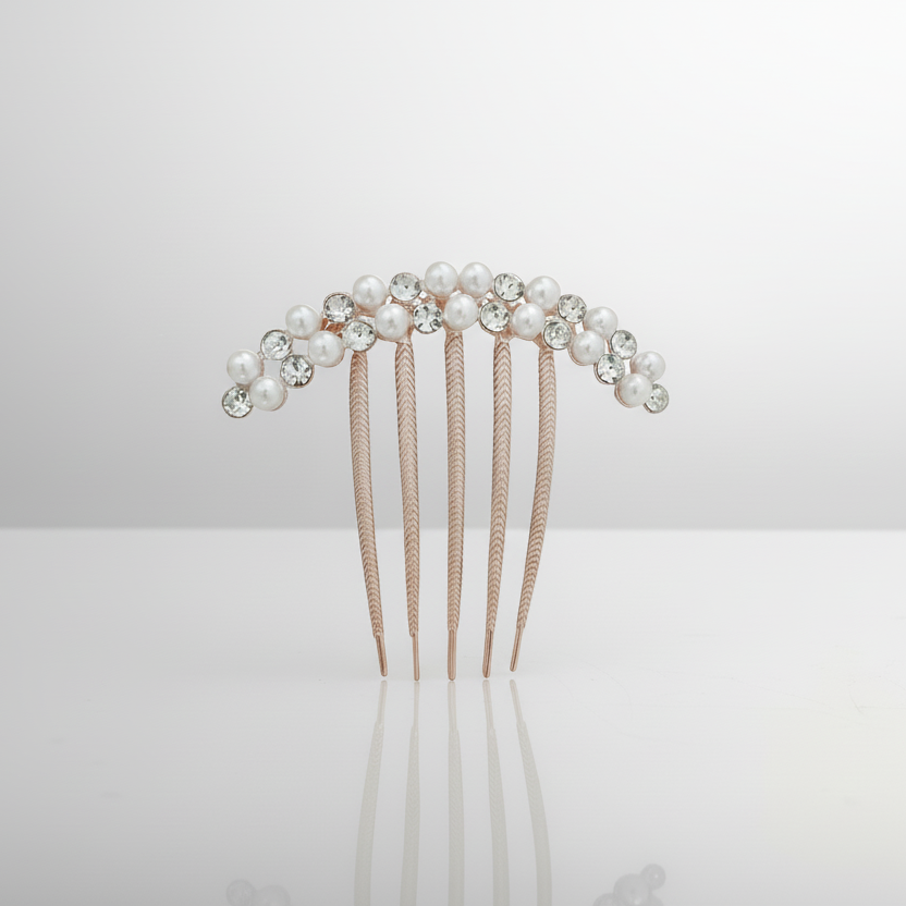 Pearl Rhinestone Hair Comb