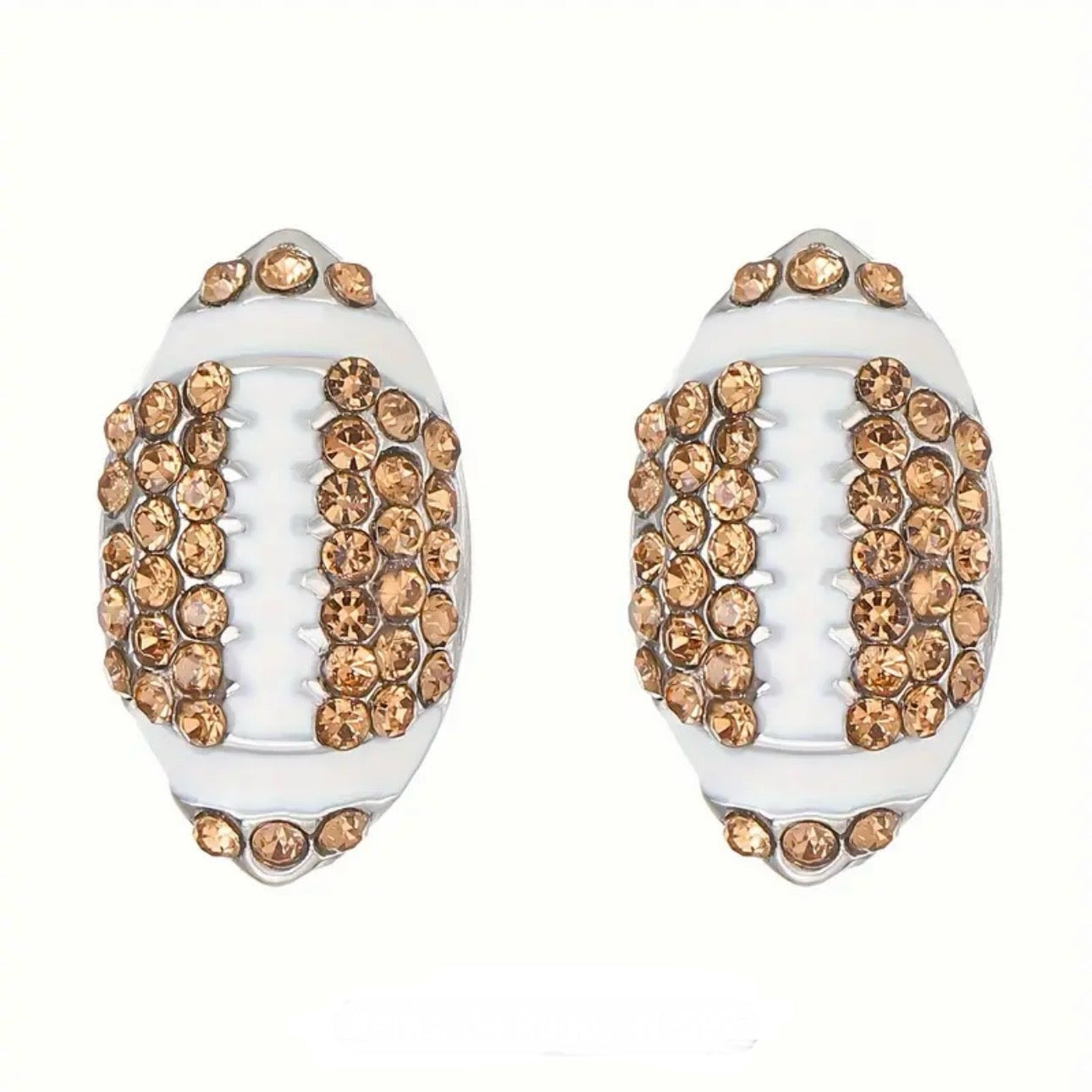 Football Rhinestone Stud Earrings