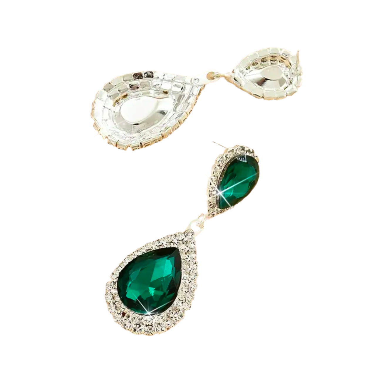 Green Clear Earrings